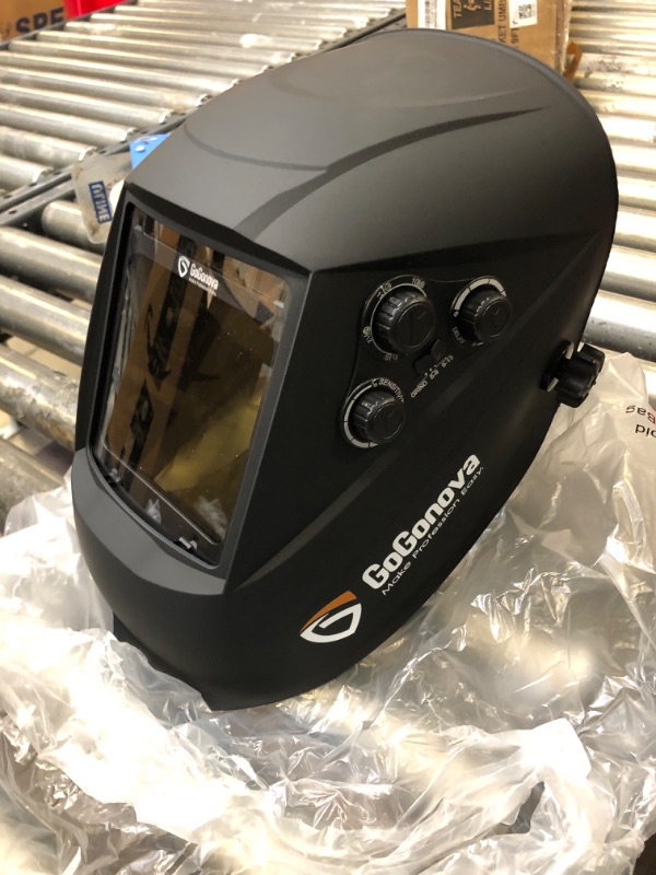 Photo 2 of 3.94”×3.82” Large Viewing Welding Hood, GoGonova Auto Darkening True Color Solar/Battery Powered Welder Mask, 4 Arc Sensor Wide Adjustable Shade DIN 5-9/9-13 for SMAW, MIG, TIG, GTAW, ARC
