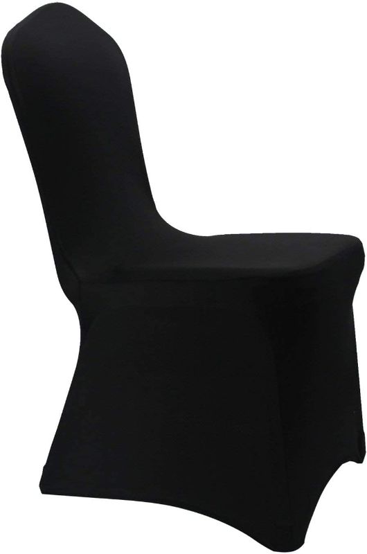 Photo 1 of  Black Stretch Spandex Chair Covers Wedding Universal 3PC