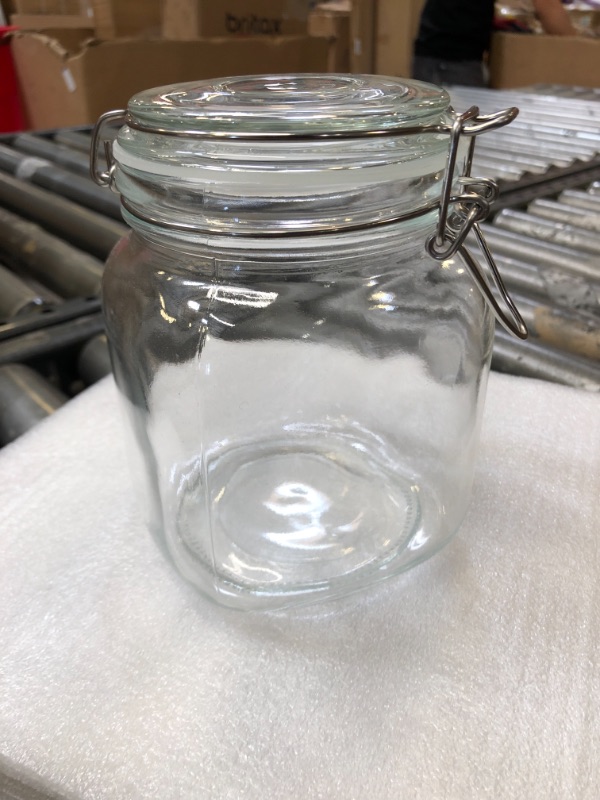 Photo 2 of 34oz Glass Food Storage Jars with Airtight Clamp Lid