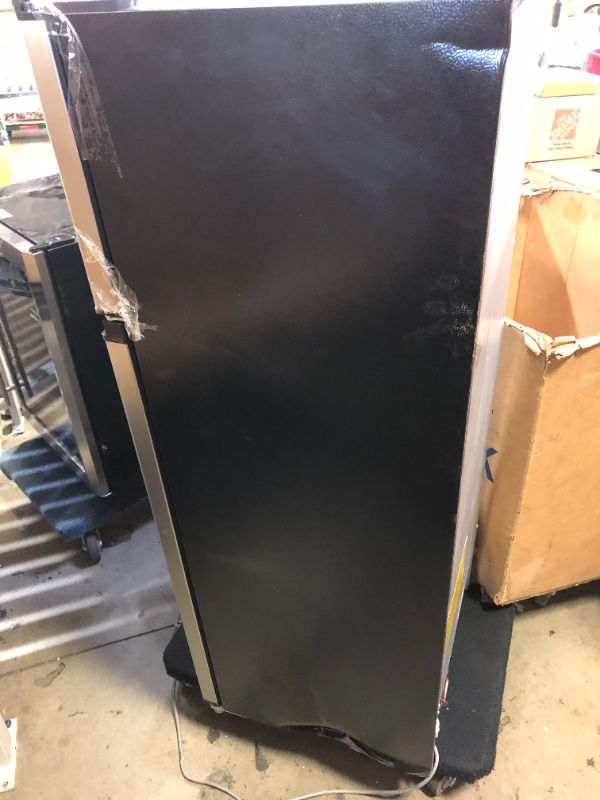 Photo 1 of 7.1 cu. ft. Top Freezer Refrigerator in Stainless Steel Look
