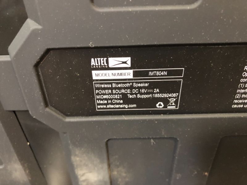 Photo 1 of Altec Lansing Sonic Boom - Waterproof Bluetooth Speaker with Phone Charger, IP67 Outdoor Speaker, 3 USB Charging Ports, 50 Foot Range & 20 Hours Battery Life

