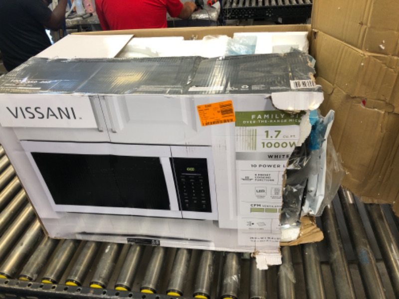 Photo 1 of 1.7 cu. ft. 1000-Watt Over the Range Microwave in White