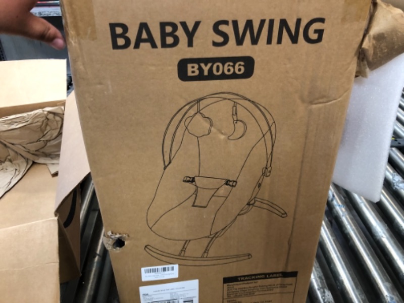 Photo 2 of *SIMILAR ITEM***Nova Baby Swing for Infants - Motorized Bluetooth Swing, Music Speaker with 10 Preset Lullabies, Remote Control, Gray - Jool Baby
