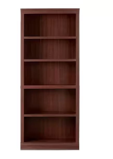 Photo 1 of 71 in. Dark Brown Wood 5-Shelf Classic Bookcase with Adjustable Shelves
