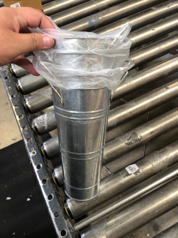 Photo 1 of 7 Pack 10 Inch Galvanized Flower Buckets with Handles for Rustic-Style Farmhouse Decor, Metal Vases for Planter, Centerpieces, Floral Wedding Arrangements
