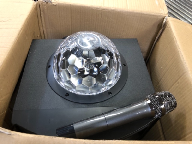 Photo 1 of Karaoke Machine for Adults,Bluetooth PA Speaker System 2 UHF Wireless Microphones,Disco Ball,Lyrics Display Holder,Echo/Treble Adjustment,Easy to Setup
