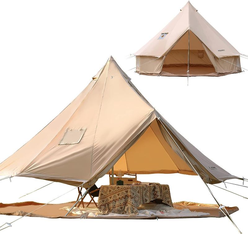 Photo 1 of  **** SIMILAR ITEM****EchoSmile Cotton Canvas Bell Tent, 4 Person Luxury Outdoor Camping Tent, Glamping Yurt Tent with Stove Jack Opening, Portable Waterproof & Windproof Tent, Easy Setup Family Tent for 4 Season
