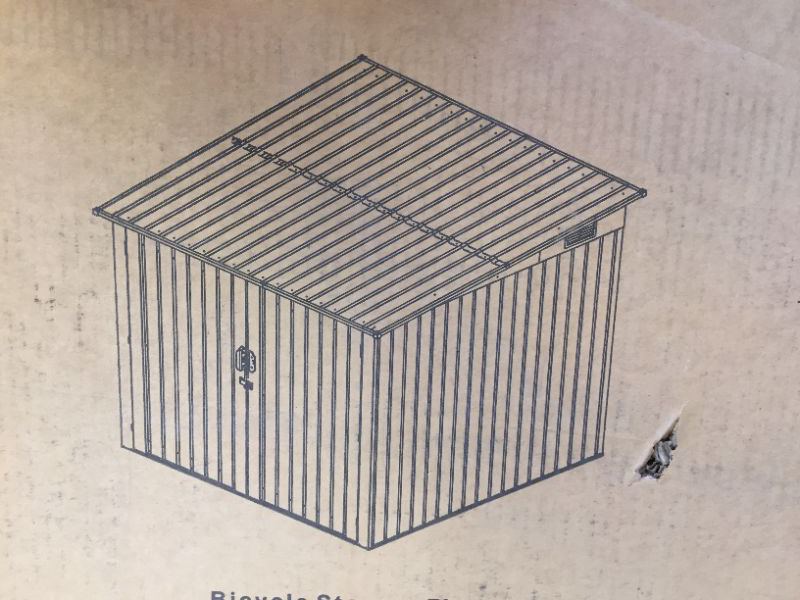 Photo 1 of (COMES WITH TWO BOXES)Galvanized Steel Bicycle Storage Shed 7'X7'
