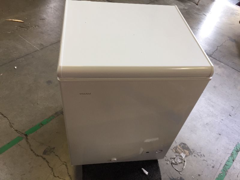 Photo 2 of 4.9 cu. ft. Manual Defrost Chest Freezer with LED Light Type in White Garage Ready
