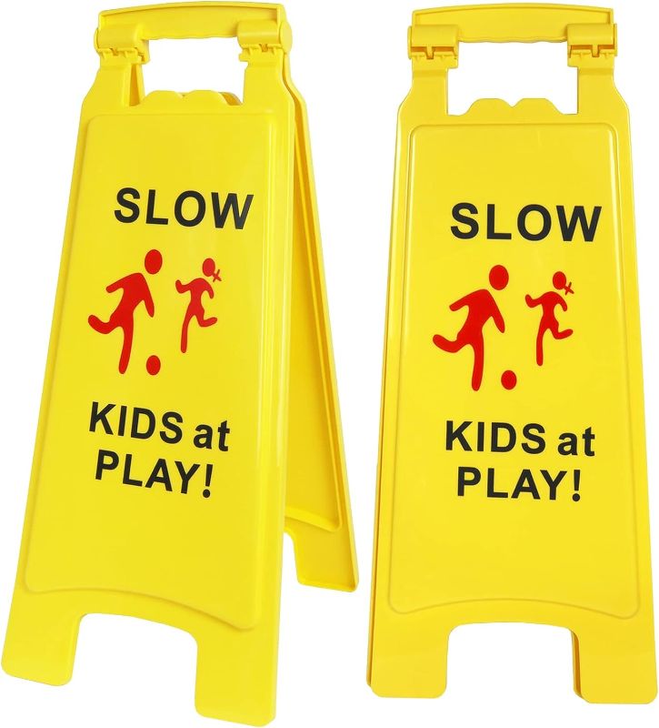 Photo 1 of ***SIMILAR ITEM**** Kids at Play Signs for Street, Slow Down Signs for Neighborhoods, Double Sided Children at Play Safety Sign [2 Pack]
