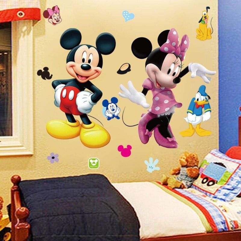 Photo 1 of 2 PACK Mickey Minnie Mouse Kids Room Decor Wall Sticker Cartoon Mural Decal Home 1pc