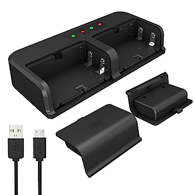 Photo 1 of XBOX RECHARGEABLE BATTERY PACK,BATTERY FOR XBOX ONE CONTROLLER, COVER 2PCS X 800 MAH XBOX ONE RECHARGEABLE BATTERY, HIGH SPEED CHARGING STATION FOR XBOX ONE/XBOX ONE X/XBOX ONE S WIRELESS CONTROLLERS
