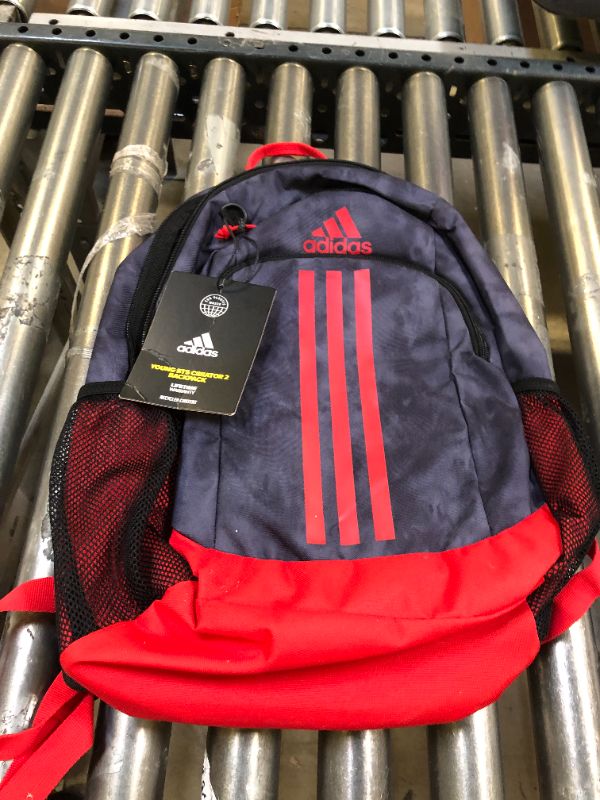 Photo 2 of adidas Back to School BTS Creator Backpack, Stone Wash Carbon/Vivid Red, One Size One Size Stone Wash Carbon/Vivid Red