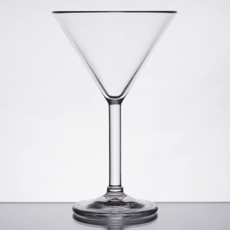 Photo 1 of 2 PACK Heavy-Duty Shatter proof Plastic Martini Glasses, 10 Ounce, Clear