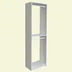 Photo 1 of 14 in. D x 25.375 in. W x 84 in. H White Double Hanging Tower Wood Closet System Kit
