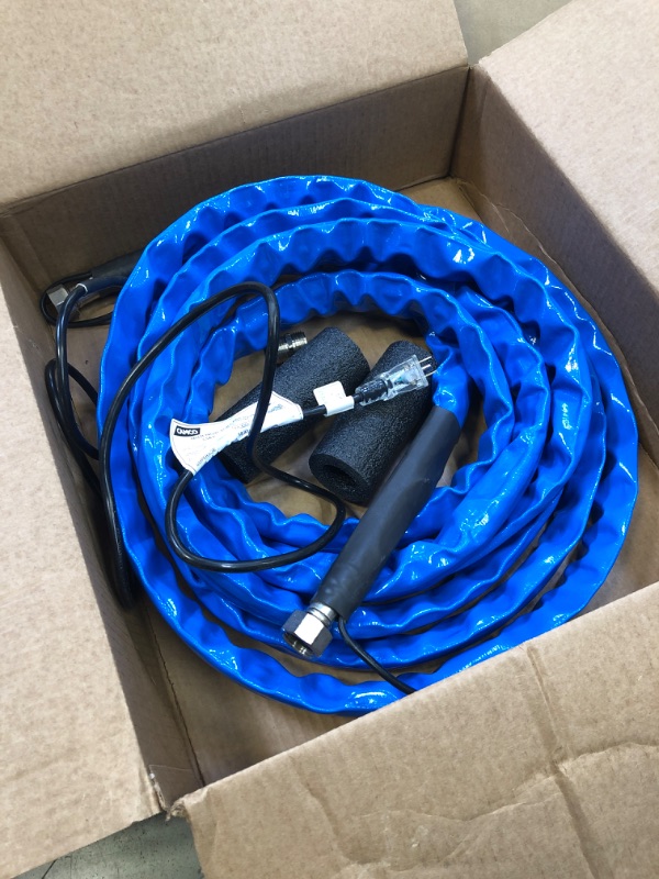 Photo 2 of Camco 25-Foot Heated Drinking Water Hose | Features Water Line Freeze Protection Down to -20°F/-28°C, an Energy-Saving Thermostat, and Includes Adapter for Connection to Either End of Hose (22911)
