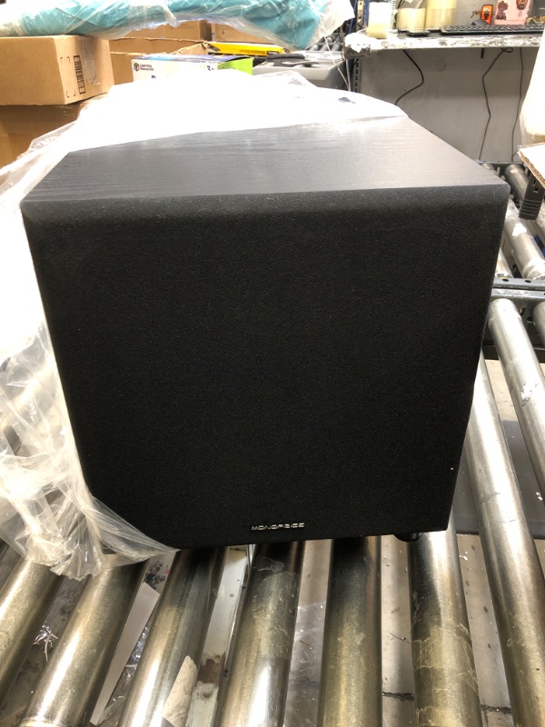 Photo 2 of Monoprice 60-Watt Powered Subwoofer - 8 Inch With Auto-On Function, For Studio And Home Theater Black