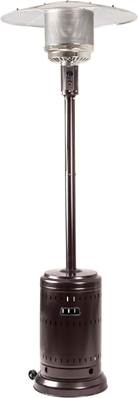 Photo 1 of Amazon Basics 46,000 BTU Outdoor Propane Patio Heater with Wheels, Commercial & Residential, Havana Bronze