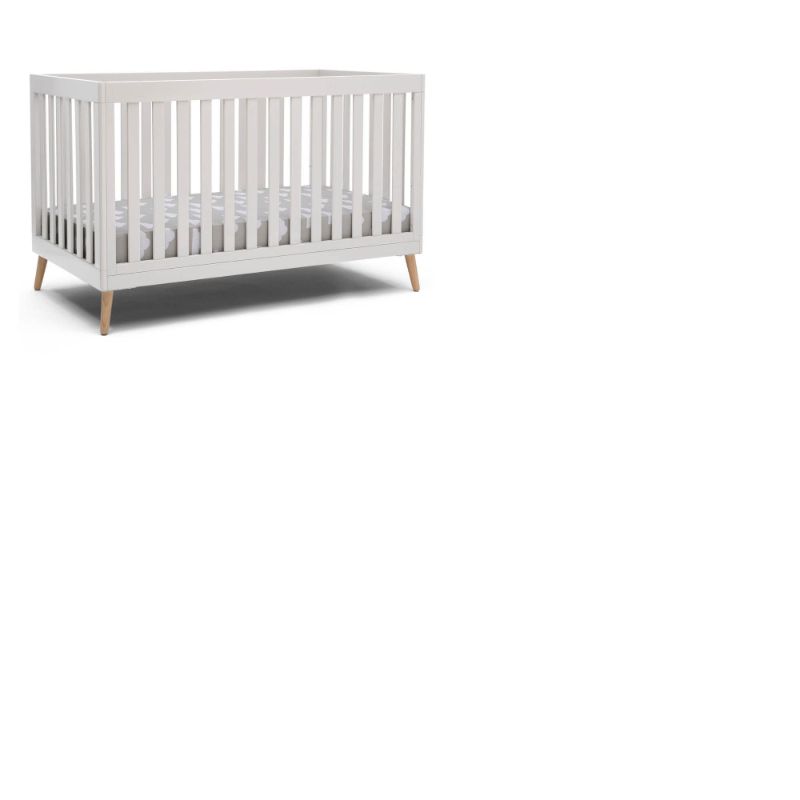 Photo 1 of Delta Children Essex 4-in-1 Convertible Baby Crib, Bianca White with Natural Leg