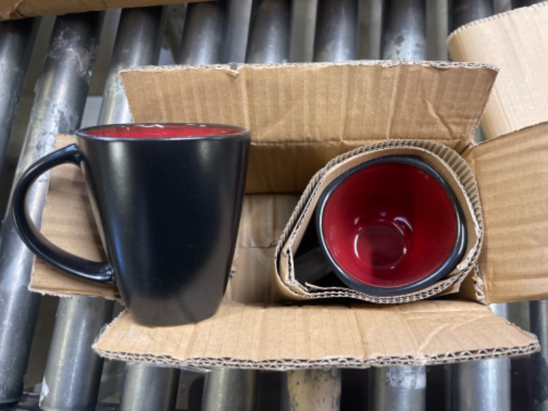 Photo 1 of 2PC COFFEE MUG SET, SOHO LOUNGE, BLACK/RED