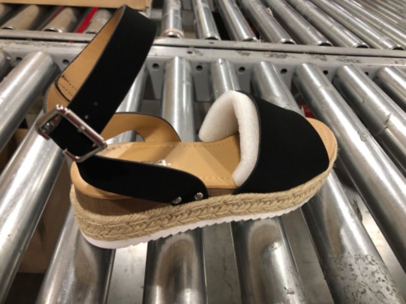Photo 1 of  FLATFORM WEDGE OPEN TOE SANDALS shoe says size 7.5 but look bigger ( maybe 8.5) 