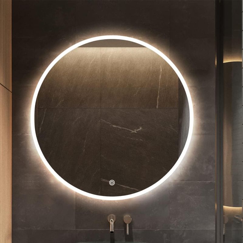 Photo 1 of  Round 28" Bathroom Led Mirror with Lights 3 Color Dimmable, Smart Bluetooth Speaker, Touch Sensor Switch, Women‘s Anti Fog Vanity Mirrors for Living Room Bedroom Washrooms Wall Mounted Lighted