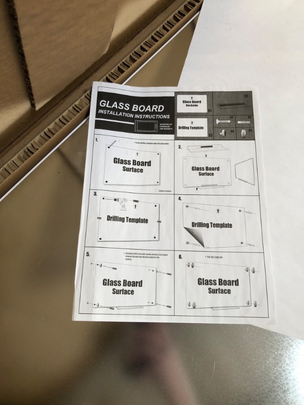 Photo 1 of DOLLAR BOSS Magnetic Glass Whiteboard 24'' x 36'' Dry Erase Tempered Glass White Board Glass for Wall, Large Frameless Glass Board (Standard White) Standard White 24''x36''