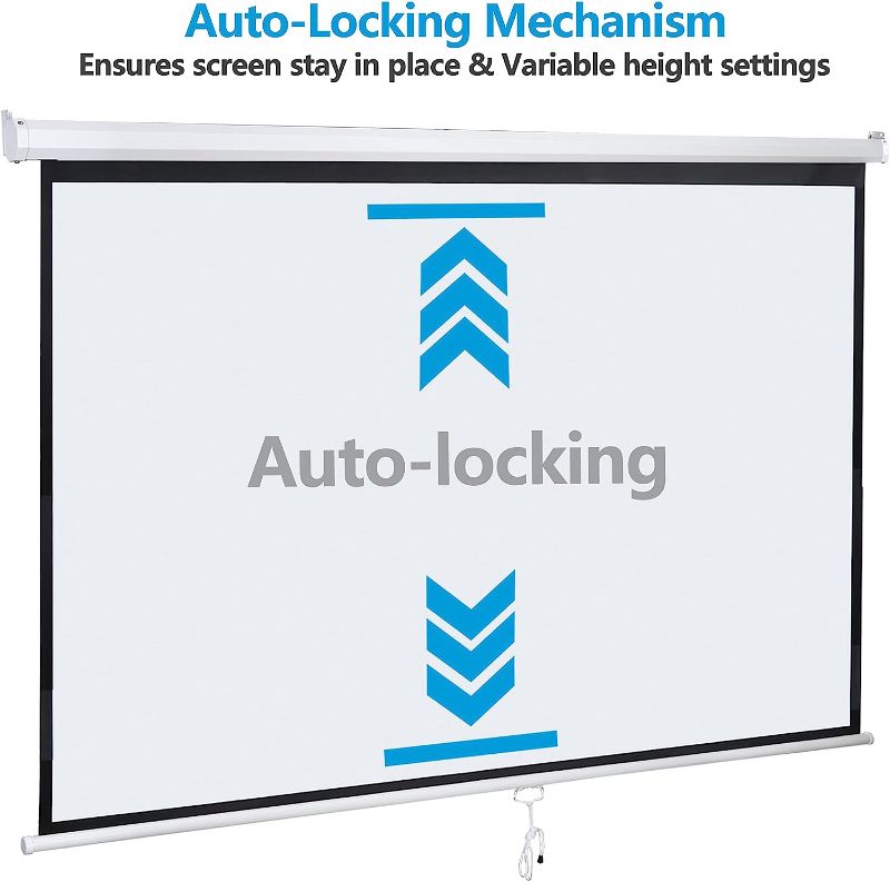 Photo 1 of 3 ft roll down projector screen. 