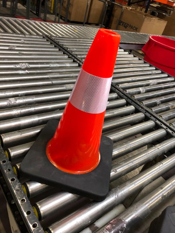 Photo 1 of 18” Orange Traffic Cone with (1) 3M Reflective Collar and a Black Base, 3 Lb.