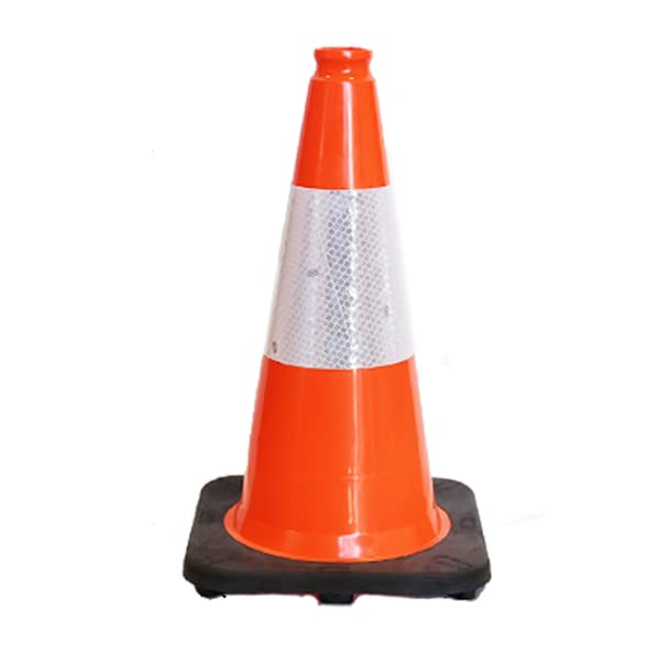Photo 1 of 18” Orange Traffic Cone with (1) 3M Reflective Collar and a Black Base, 3 Lb.