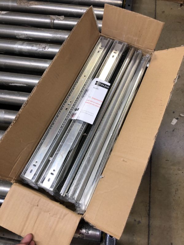 Photo 2 of 10 Pairs of 20 Inch Hardware 3-Section Full Extension Ball Bearing Side Mount Drawer Slides,100 LB Capacity Drawer Slide 20 Inch Zinc Plated