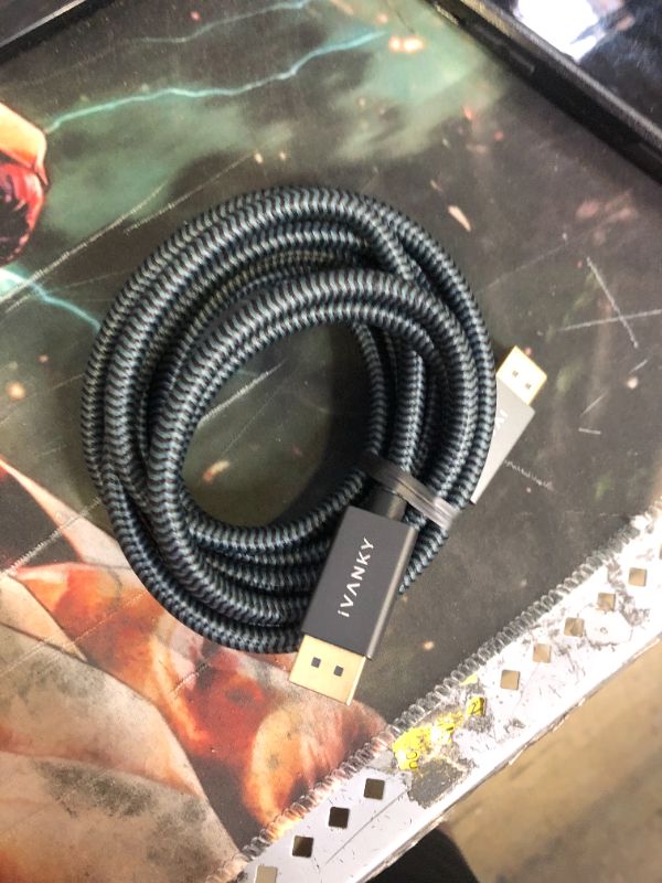 Photo 2 of IVANKY DisplayPort Cable 1.4, 8K DP Cable 15ft [8K@60Hz, 4K@144Hz, 1080P@240Hz], Support HBR3, 32.4Gbps, HDCP 2.2, HDR, Compatible for Gaming Monitor, TV, PC, Laptop and More
