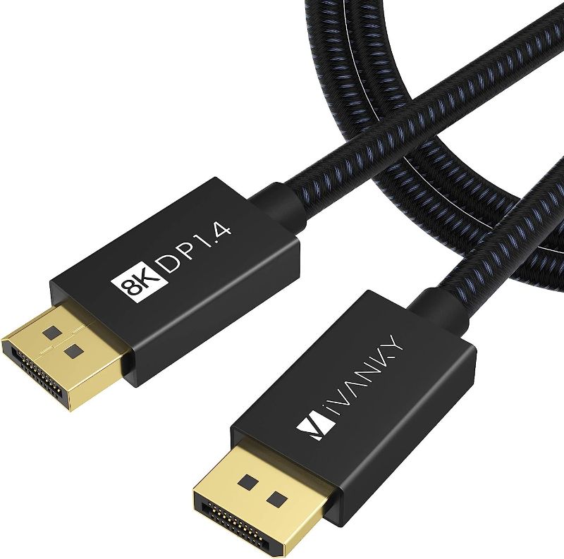 Photo 1 of IVANKY DisplayPort Cable 1.4, 8K DP Cable 15ft [8K@60Hz, 4K@144Hz, 1080P@240Hz], Support HBR3, 32.4Gbps, HDCP 2.2, HDR, Compatible for Gaming Monitor, TV, PC, Laptop and More
