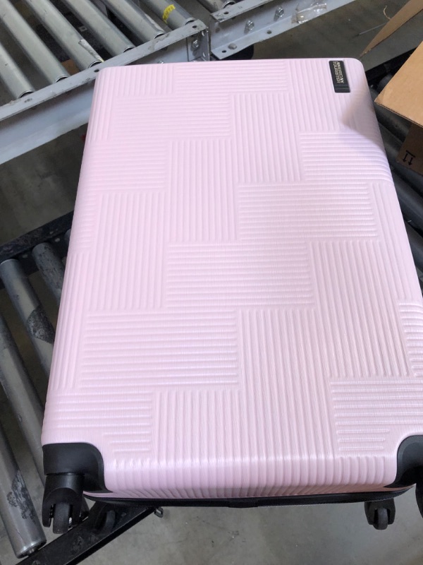 Photo 2 of American Tourister Stratum XLT Expandable Hardside Luggage with Spinner Wheels, Pink Blush, Checked-Large 28-Inch
