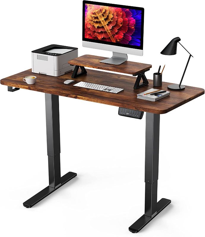 Photo 1 of Marsail Electric Standing Desk with Monitor Stand with 28"-47" Lifting Range, Adjustable Height Sit Stand Desk, Standing Desk for Home Office, Gaming, and Work
