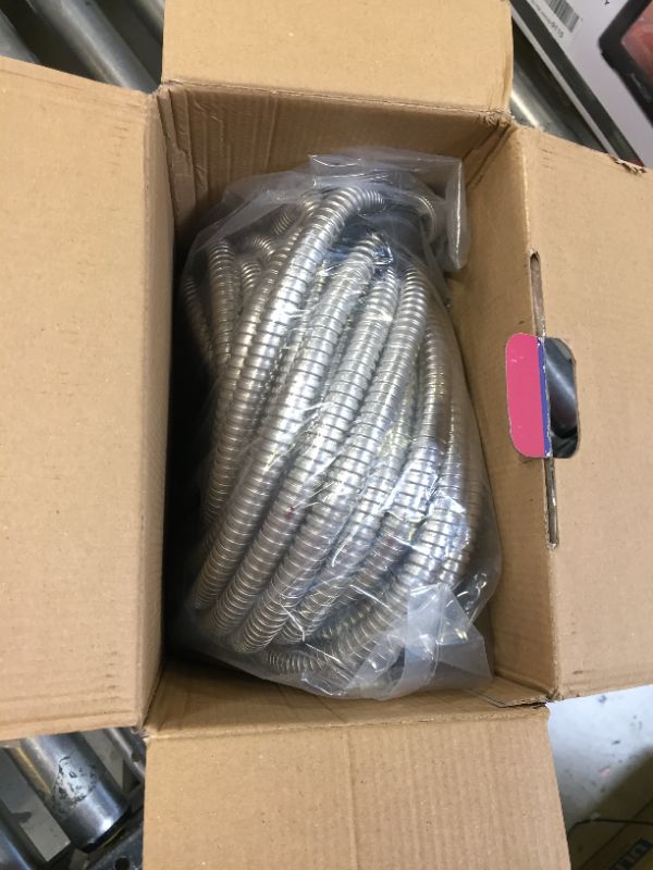 Photo 2 of 100ft Garden Hose Made by Metal with Super Tough and Soft Water Hose, Household Stainless Steel Hose, Durable Metal Hose with Adjustable Nozzle, No Kinks and Tangles, Easy to Store with Storage Strap
