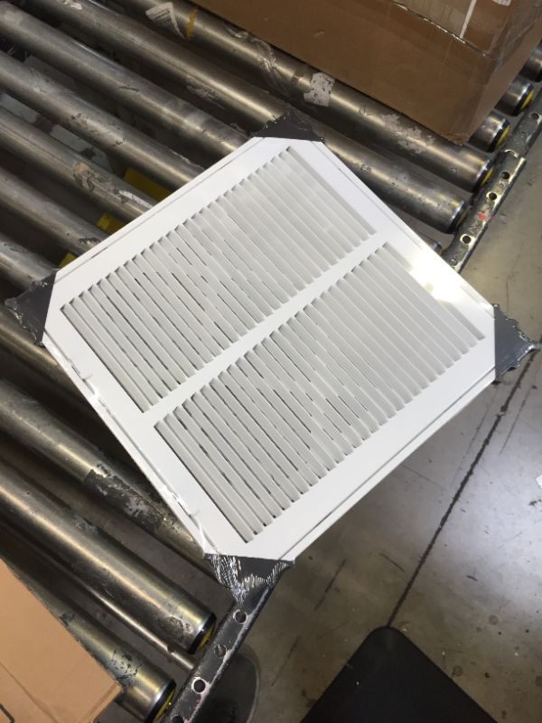 Photo 2 of 14" X 14" [Duct Opening Measurements] Filter Included Steel Return Air Filter Grille [Removable Face/Door] for 1" Filters HVAC Duct Cover Grill, White | Outer Dimensions: 16 5/8"W X 16 5/8"H
