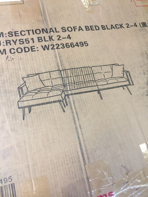 Photo 1 of Sectional Sofa Bed Black 2-4