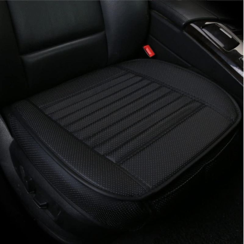 Photo 1 of 2PCS Car Seat Cushion Cover Pad?Front Seat Protector with PU Bottom Car Seat Covers Black
