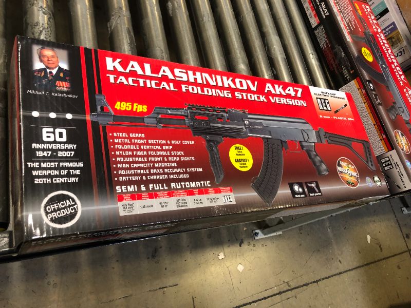 Photo 1 of KALASHNIKOV Soft Air AK47 Electric Powered Full Metal Airsoft Rifle with Adjustable Hop-Up, Black, (12930)