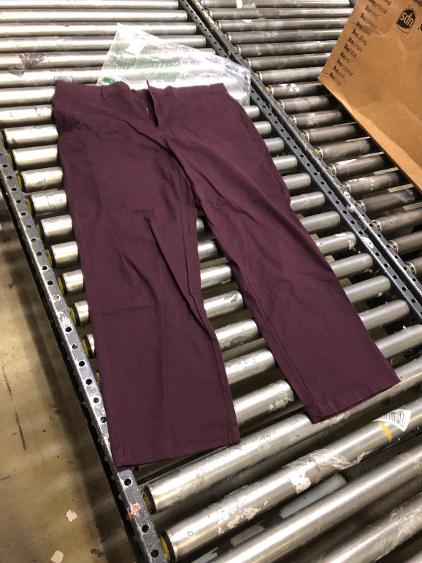Photo 2 of Amazon Essentials Men's Relaxed-Fit Casual Stretch Khaki Pant 38W x 30L Burgundy