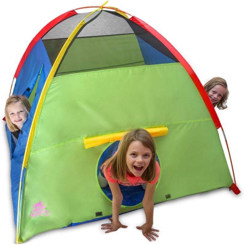 Photo 1 of Kiddey Kids Play Tent & Playhouse – Indoor/Outdoor Camping Tent for Boys and Girls – Promotes Early Learning, Social Bonding, Imagination Building and Roleplay – Easy Setup(Balls Not Included)
