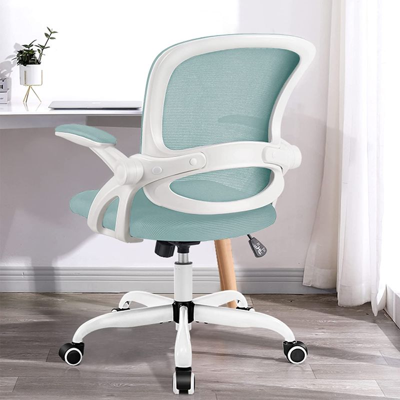 Photo 1 of FelixKing Office Chair, Ergonomic Desk Chair for Kids, Breathable Mesh Computer Chair Swivel Home Desk Gaming Chair with Wheels and Flip-up Armrests, Adjustable Height for Conference Room (Light Blue)
