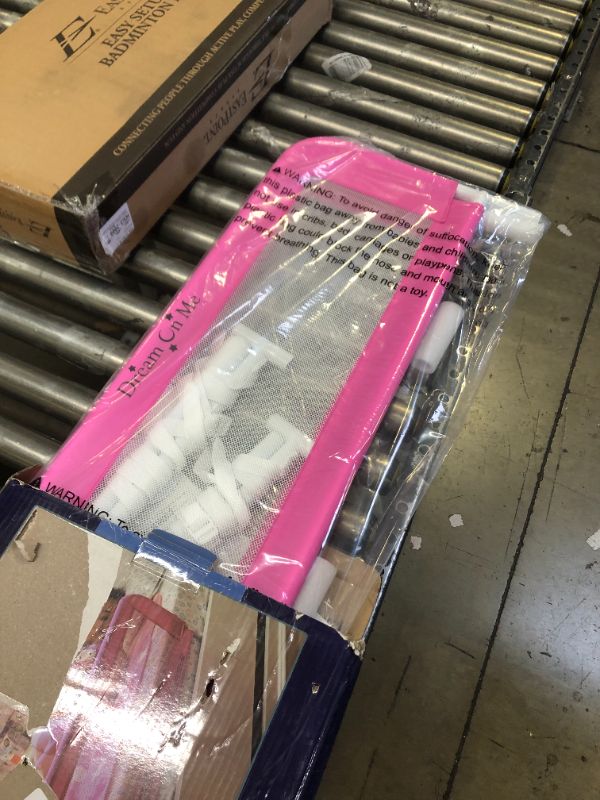 Photo 2 of Dream On Me Lightweight Mesh Security Adjustable Bed Rail Double Pack With Breathable Mesh Fabric In White Pink