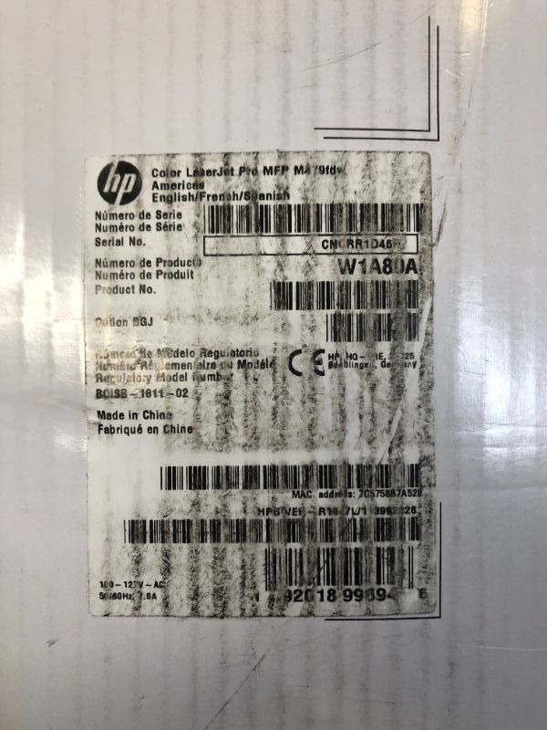 Photo 3 of HP Color LaserJet Pro Multifunction M479fdw Wireless Laser Printer with One-Year, Next-Business Day, Onsite Warranty (W1A80A), White
