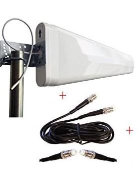 Photo 1 of 2 Pcs External Wide Band Antenna 30ft Low-Loss Cable Full Band Log Periodic Directional Aerial