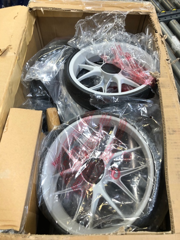 Photo 1 of CaddyTek 4 Wheel Golf Push Cart - Caddycruiser One Version 8 1-Click Folding Trolley - Lightweight, Compact Pull Caddy Cart, Easy to Open Silver