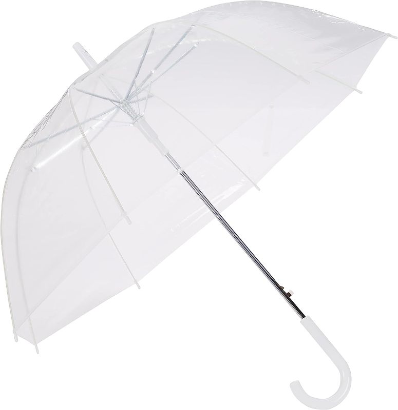 Photo 1 of Amazon Basics Clear Bubble Umbrella, Round, 34.5 inch
