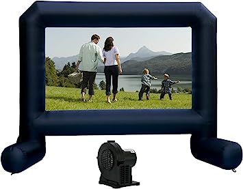 Photo 1 of WELLFUNTIME 14Ft Inflatable Movie Projector Screen with Blower, Supports Front Projection and Rear Play Inflatable Football Shooting Target Goal, Fun Sports Training Tool for Kids Suitable