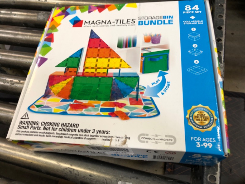 Photo 2 of MAGNA-TILES Storage Bin Bundle 84-Piece Magnetic Construction Set, The ORIGINAL Magnetic Building Brand